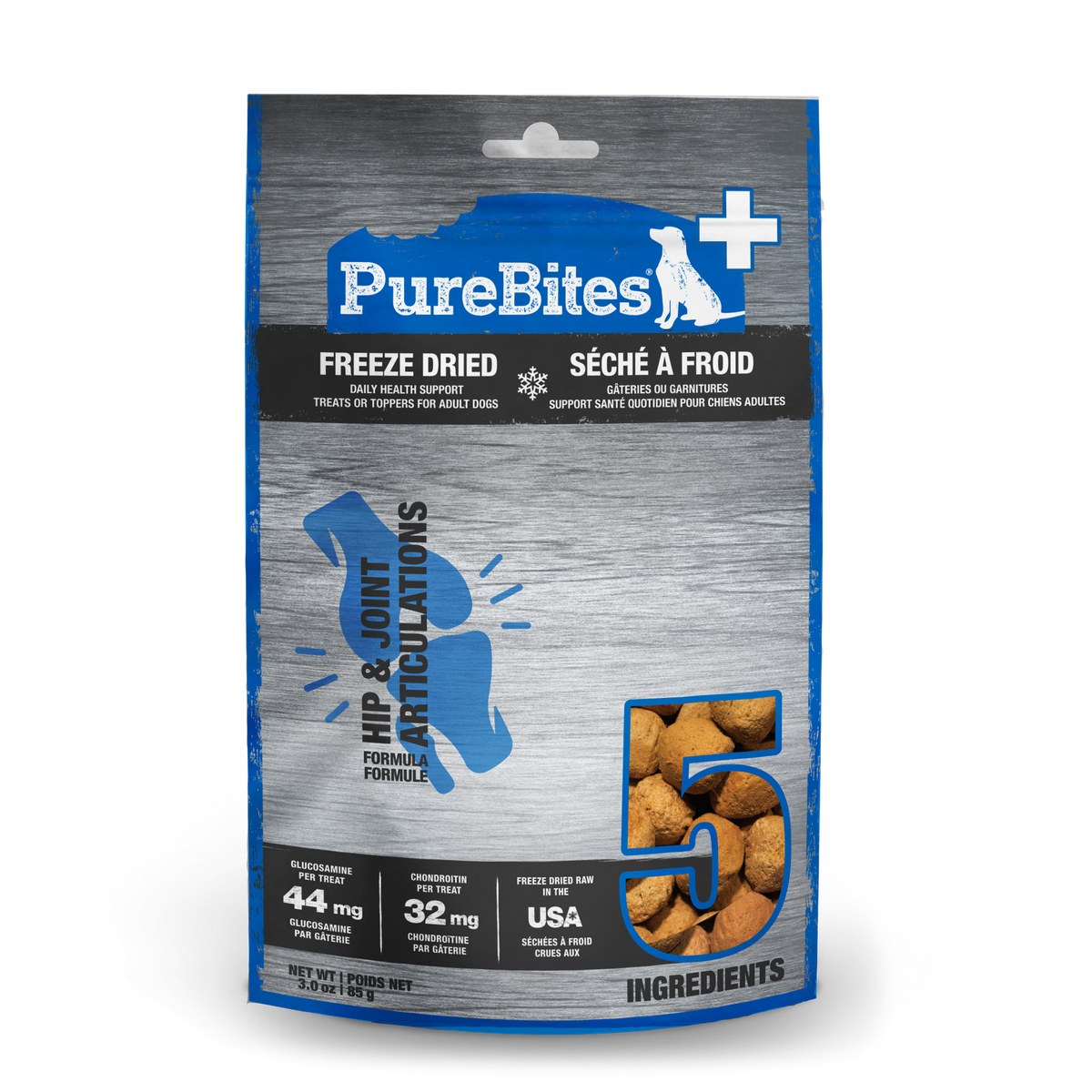 PureBites+ Hip & Joint Freeze-Dried Dog Treats – 85 g (3 oz) – official PureBites image 1