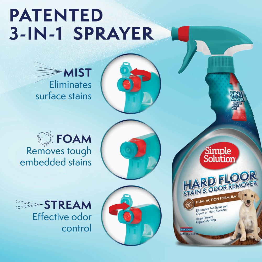 Simple Solution Hard Floor Stain and Odor Remover in use
