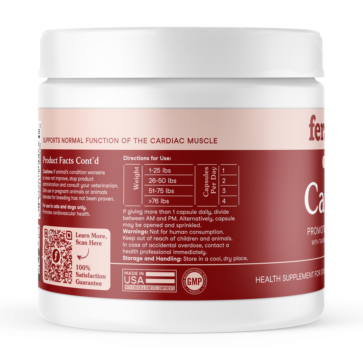 Fera Pets Cardiac Support Supplement for Dogs & Cats – 60 Capsules