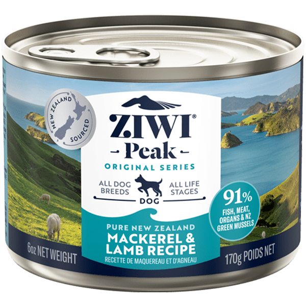 ZIWI Peak Dog Mackerel & Lamb 6 oz Cans