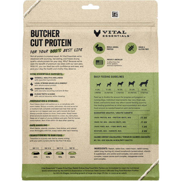 Vital Essentials Raw Rabbit Patties 14OZ