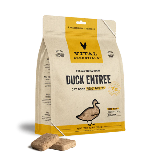 Vital Essentials - Cat Mini Patties Freeze Dried - Duck - 8oz