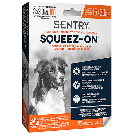 SENTRY Squeez-On Flea, Tick & Mosquito Medium