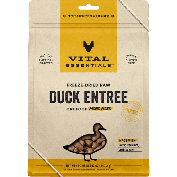 Vital Essentials Raw Duck Mini Nibs 12OZ | Cat