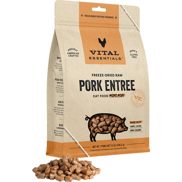 Vital Essentials Raw Pork Mini Nibs 12OZ | Cat