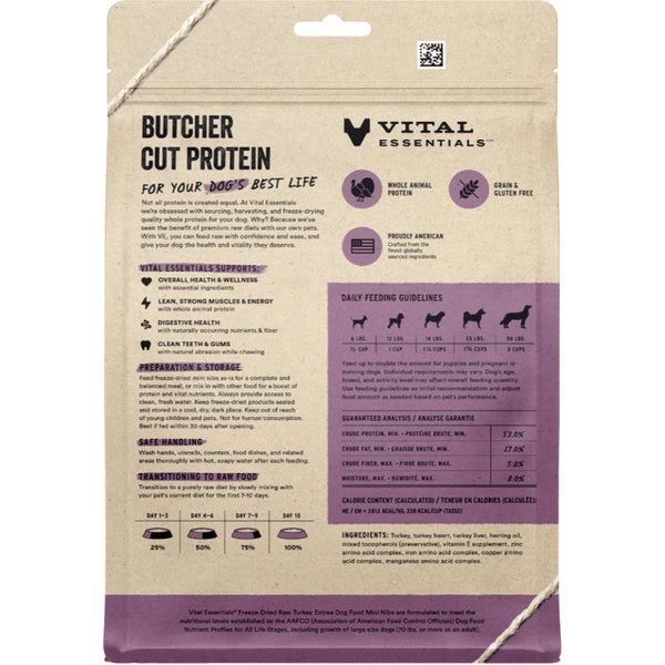 Vital Essentials Raw Turkey Entree Mini Nibs 14OZ