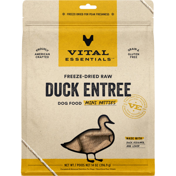 Vital Essentials Raw Duck Entree Mini Patties 14OZ