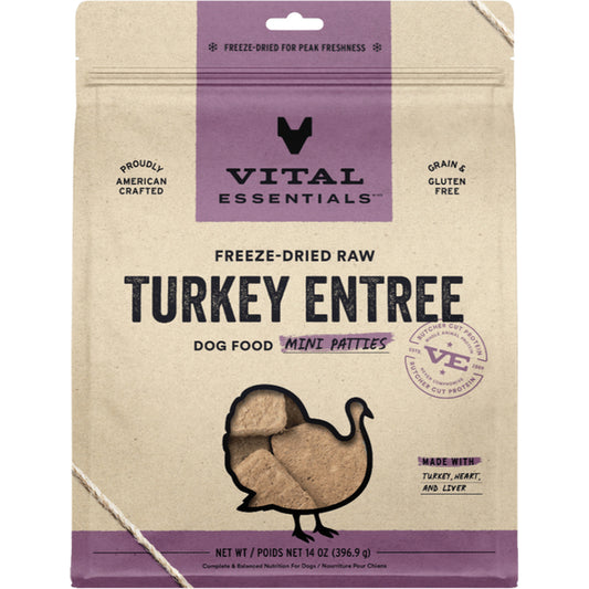 Vital Essential Raw Turkey Entree Mini Patties 14OZ