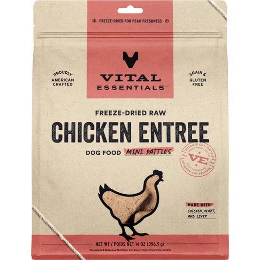 Vital Essentials Raw Chicken Entree Mini Patties 14OZ