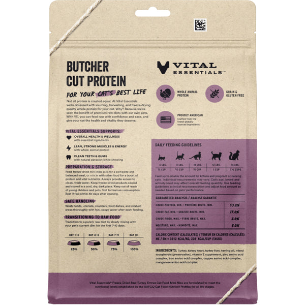 Vital Essentials  Raw Turkey Mini Nibs 12OZ | Cat