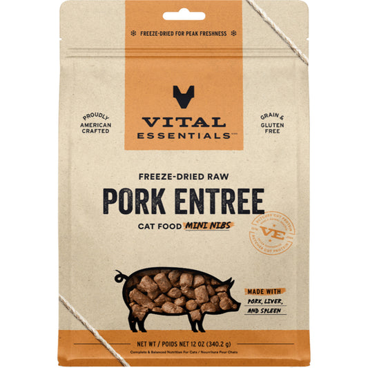 Vital Essentials Raw Pork Mini Nibs 12OZ | Cat