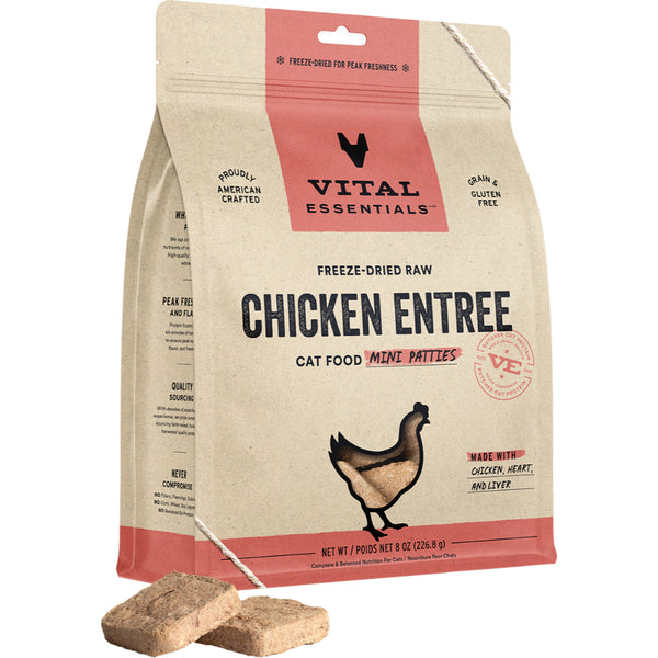 Vital Essentials Raw Chicken Mini Patties 8OZ | Cat