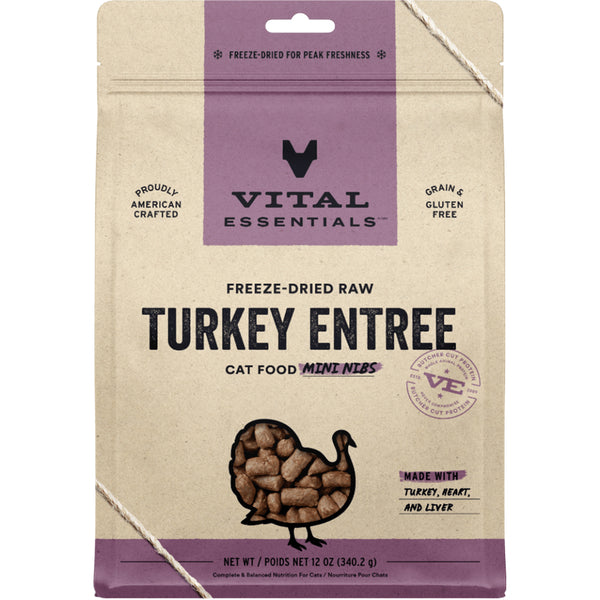 Vital Essentials  Raw Turkey Mini Nibs 12OZ | Cat