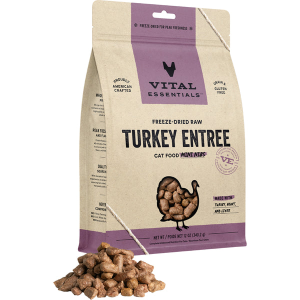 Vital Essentials  Raw Turkey Mini Nibs 12OZ | Cat