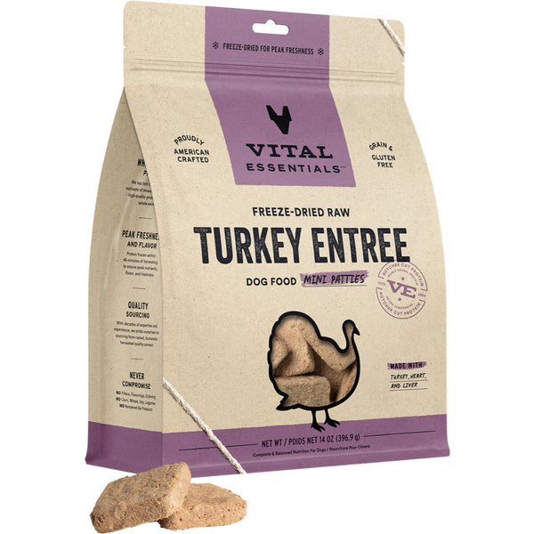 Vital Essential Raw Turkey Entree Mini Patties 14OZ