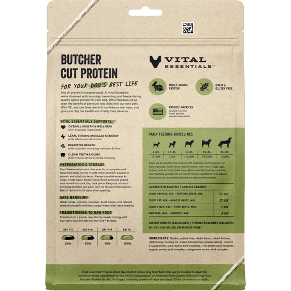 Vital Essentials Raw Rabbit Entree Mini Nibs 14OZ