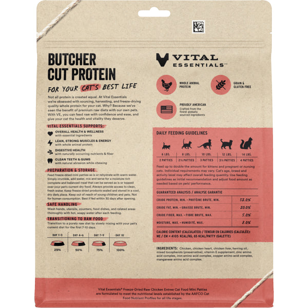 Vital Essentials Raw Chicken Mini Patties 8OZ | Cat