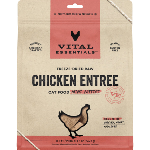 Vital Essentials Raw Chicken Mini Patties 8OZ | Cat