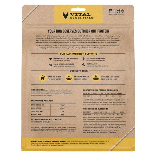 Vital Essential Raw Duck Entree&Mixer Soft Nibs 14OZ