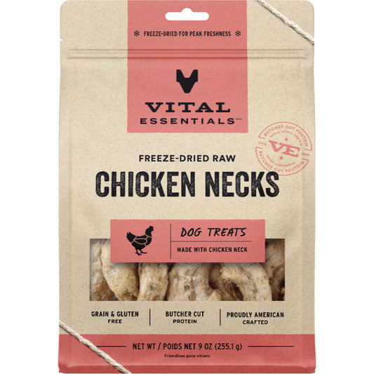 VITAL ESSENTIALS FD Raw Chicken Necks Treats 9OZ