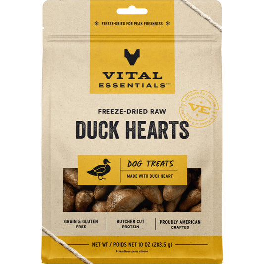 VITAL ESSENTIALS FD Raw Duck Hearts Treats 10OZ