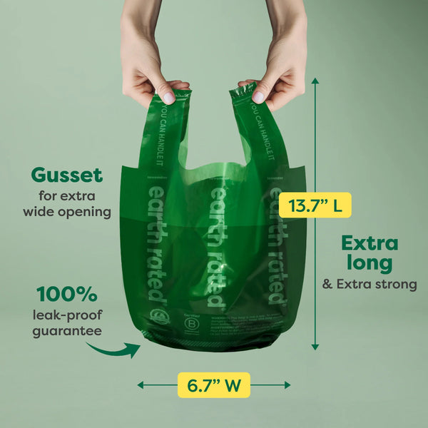 EARTH RATED Scented Handle Refill Bags Lavender | 8 Rolls 120 Bags