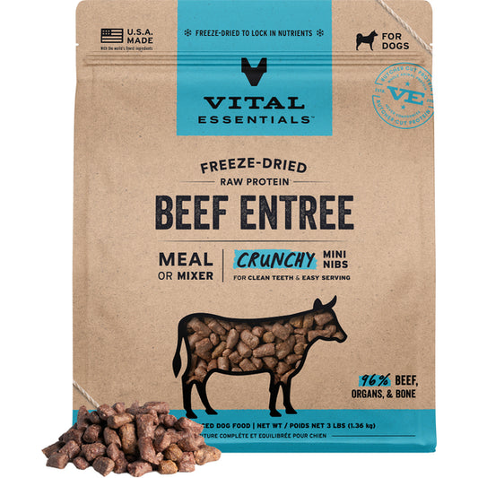 Vital Essential FD Raw Beef Entree&Mixer Mini Nibs 3LB