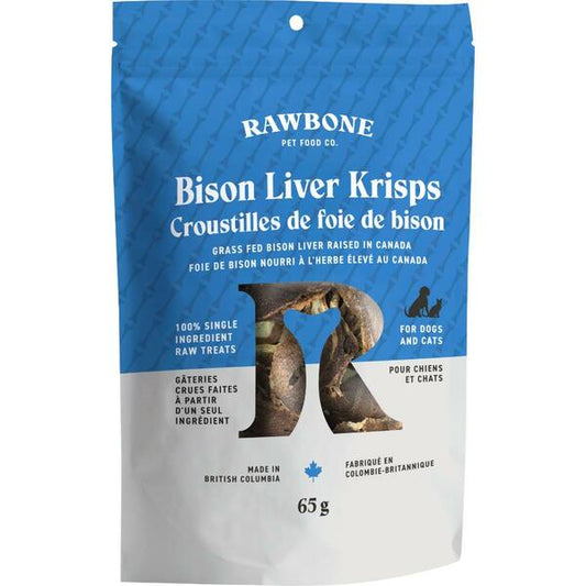 Rawbone Grass Fed Bison Liver Krisps 65g