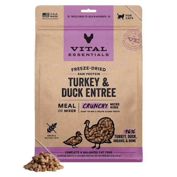 Vital Essential Turkey & Duck Entree Micro Nibs 12OZ | Cat
