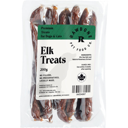 Rawbone Grass Fed Elk Treats 200g
