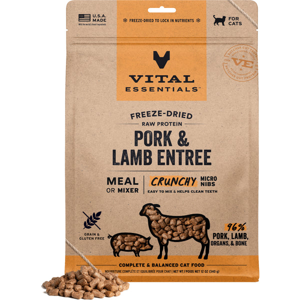 Vital Essential Pork & Lamb Entree Micro Nibs 12OZ | Cat