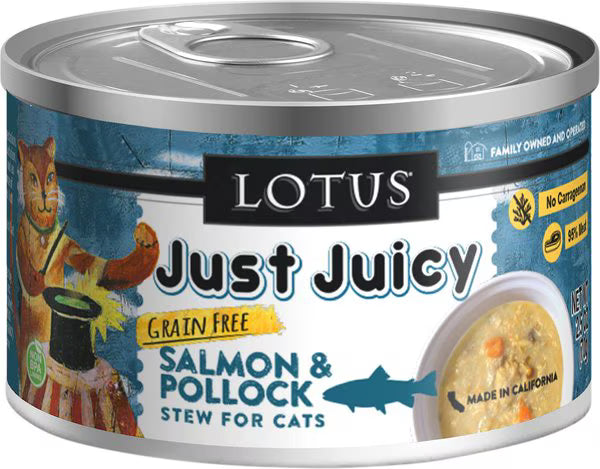 LOTUS Just Juicy Salmon & Pollock (24 Pack) CANNED CAT FOOD