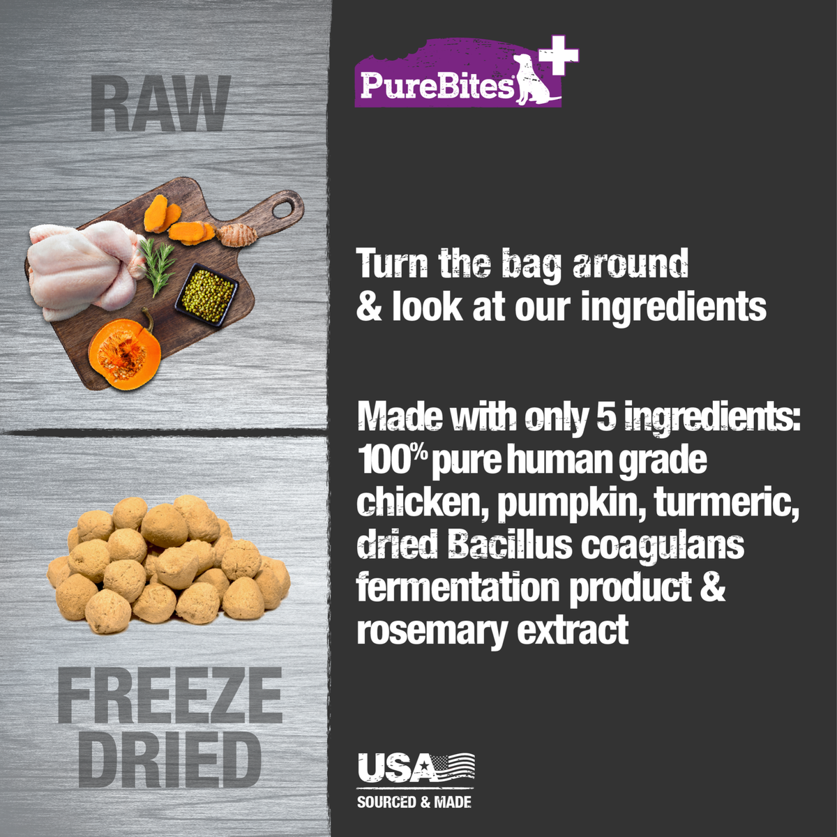PureBites+ Digestion Freeze-Dried Dog Treats – 85 g (3 oz) – official PureBites image 3