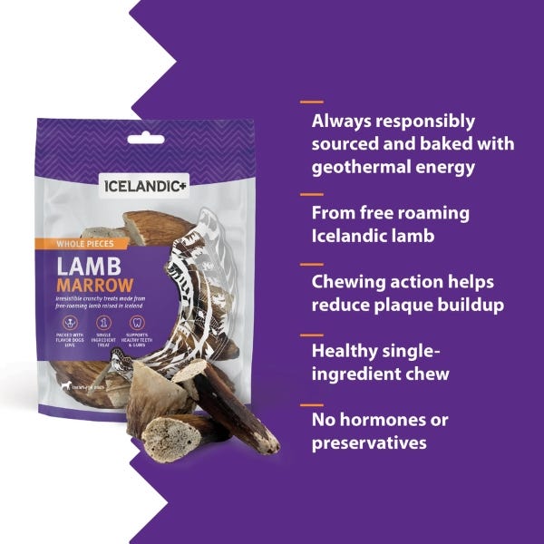 Icelandic+ Lamb Marrow Dog Treats – 4 oz