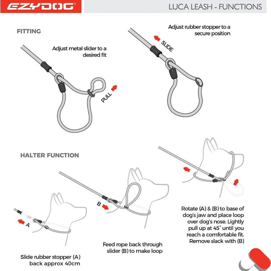 EZYDOG Luca Lead Black 6'