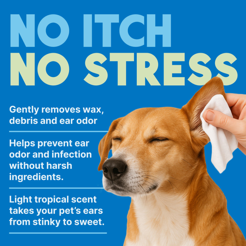TropiClean Ear Cleaning Wipes, Mild Coconut – 50 Count