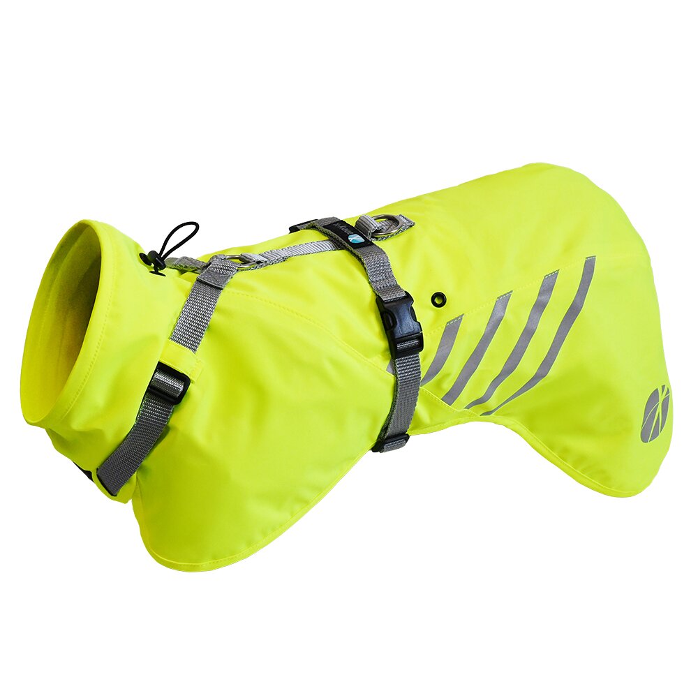 Annyx LIGHTNING Dog Raincoat with Integrated Harness – Luminous Yellow