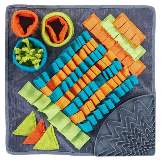 MESSY MUTTS 16&quot Round Forage Mat with Suction & Lick Mat (MM131)