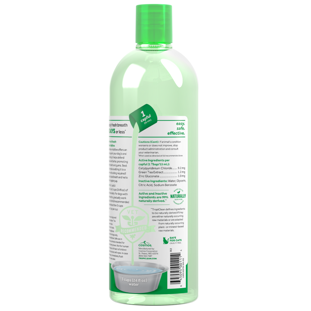 TropiClean Fresh Breath Oral Care Water Additive for Dogs & Cats – product detail