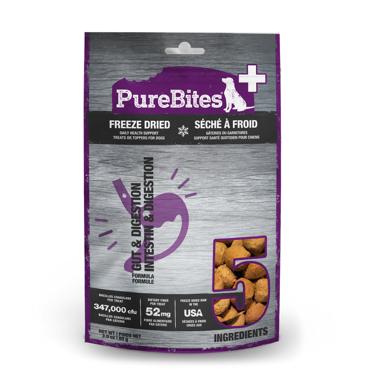 PureBites+ Digestion Freeze-Dried Dog Treats – 85 g (3 oz) – official PureBites image 1