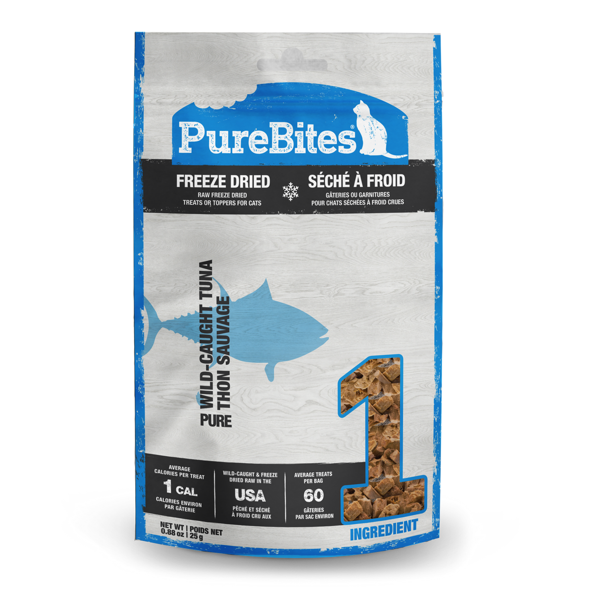 PureBites Freeze-Dried Tuna Cat Treats – 25 g (0.88 oz) – official PureBites image 1