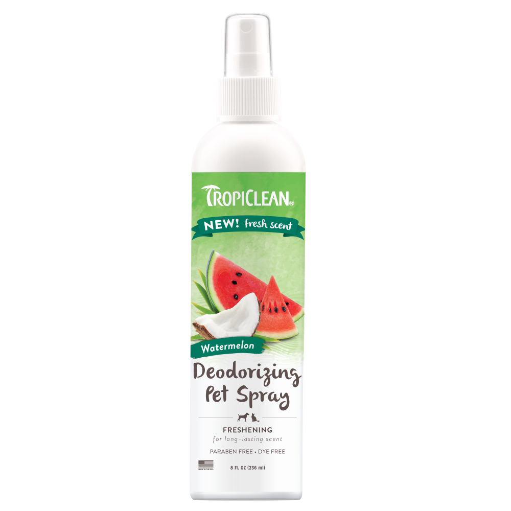 TropiClean Watermelon Deodorizing Spray for Dogs & Cats – front of package