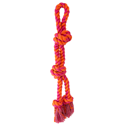 KNOTTY NICE Knotty Split Rope Orange & Pink 23.5"