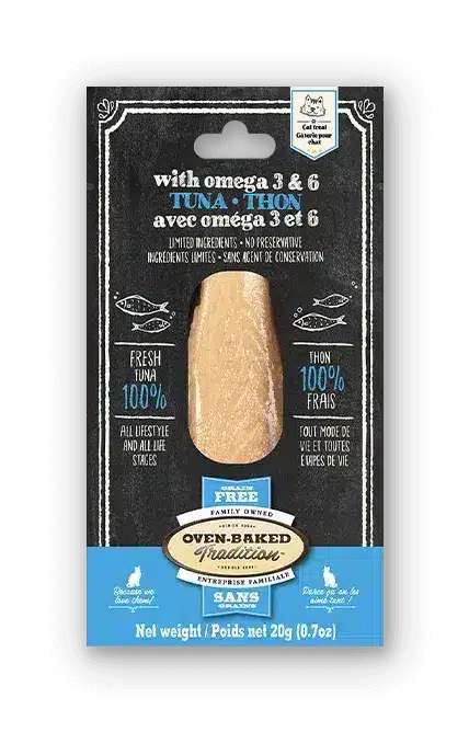 Oven-Baked Tradition Tuna with Omega 3 & 6 fillet cat treat package