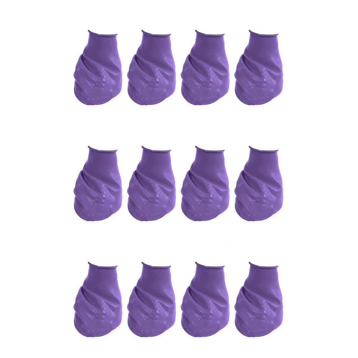 PawZ Large purple rubber dog boots — twelve individual boots, manufacturer image