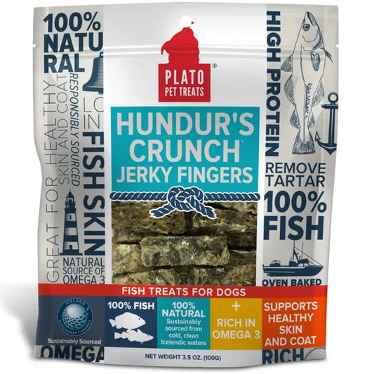 PLATO Hundur's Crunch GF Fish Skin Jerky Fingers 100g