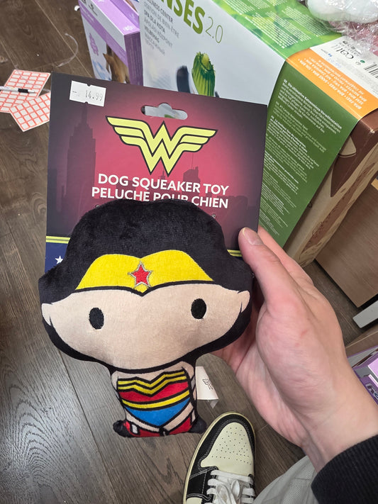 Dog squeaker toy wonder woman