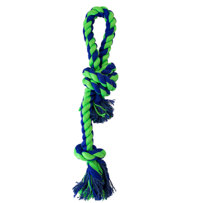KNOTTY NICE Knotty Rope & Handle Blue & Green17.75"