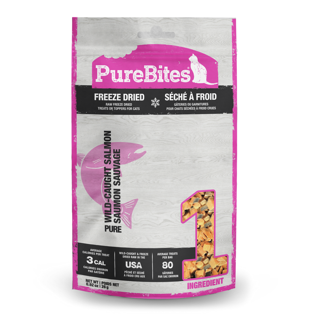 PureBites Freeze-Dried Salmon Cat Treats – 26 g (0.92 oz) – official PureBites image 1