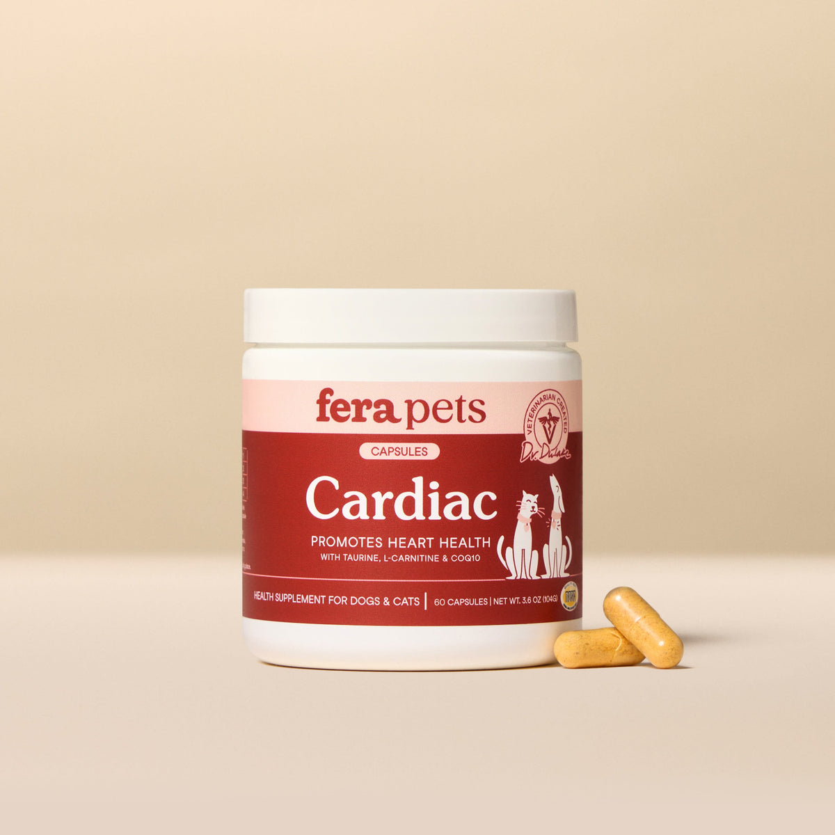 Fera Pets Cardiac Support Supplement for Dogs & Cats – 60 Capsules